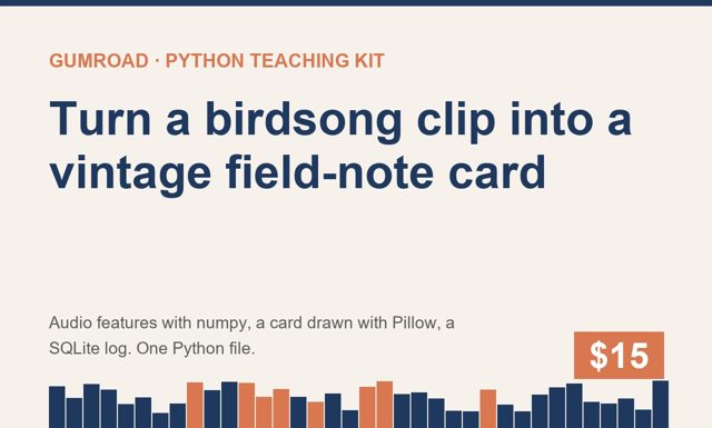 birdsong field note cards